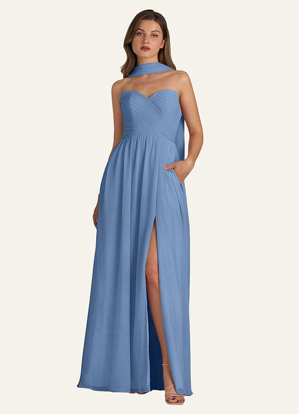 front Azazie Dopasowany kolorowy szalik z szyfonu