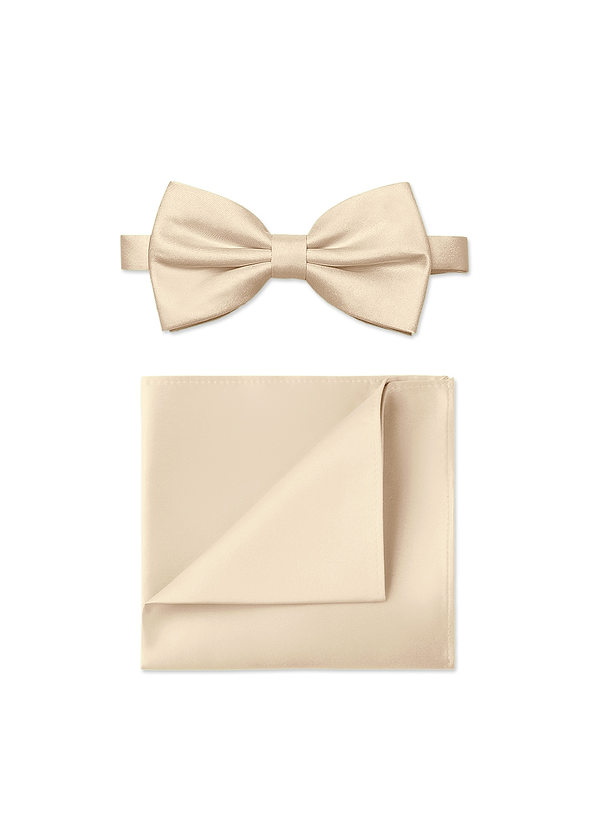 front Matte Satin Bow Tie and Pocket Square Set