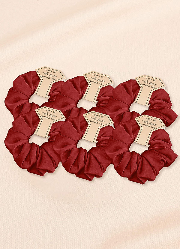 front Set di scrunchie over size in raso elasticizzato per damigelle d'onore in tinta unita