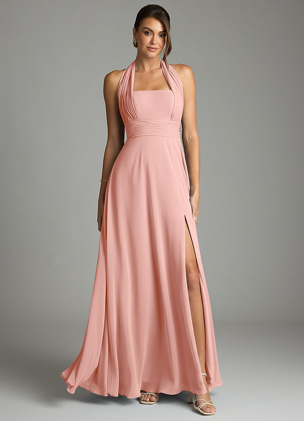 Azazie Tamira Suknie dla druhen Linia A Pofałdowany Szyfon Do ziemi Sukienka image1