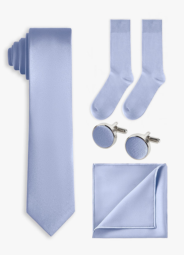 front Bijpassende kleur 4-delige stretch satijnen skinny stropdasset