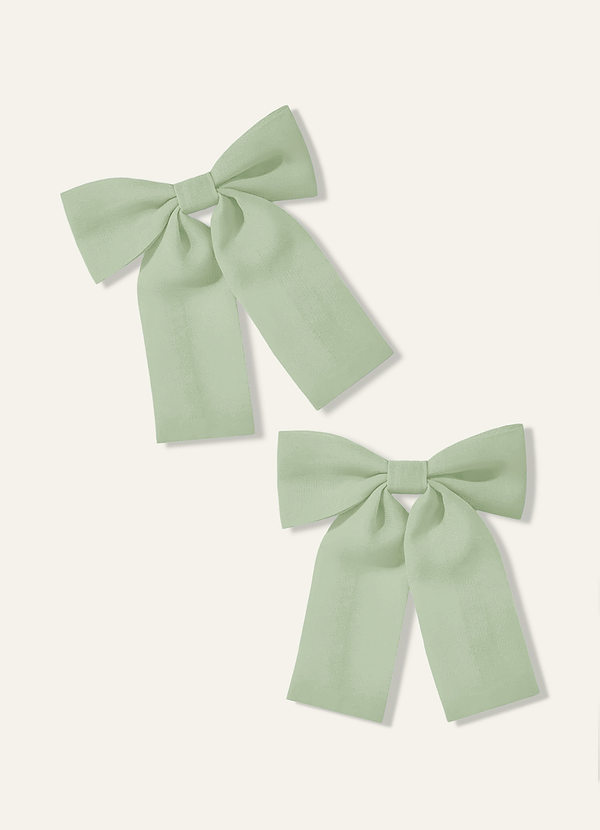front Girls Chiffon Bow Hair Clip (Pack of 2)