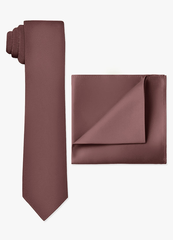 front Matte Satin Skinny Tie and Pocket Square Set