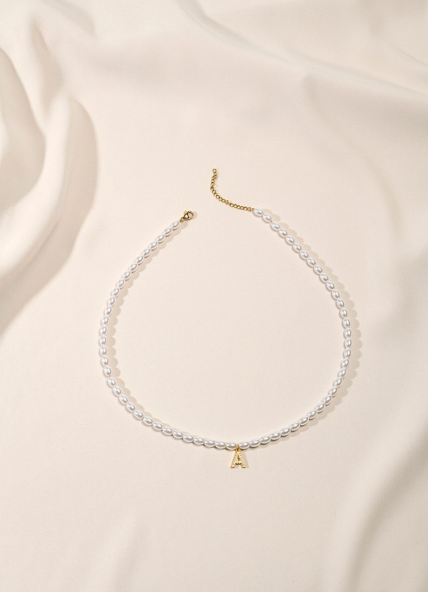 front Halsband med bokstavspärlor