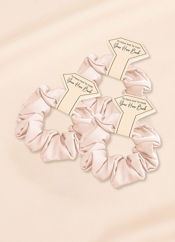 front Matching Color Bridesmaid Stretch Satin Regular Size Scrunchies