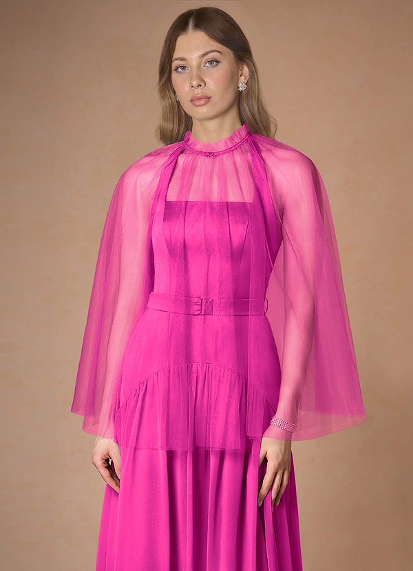 front Azazie Matching Color Tulle Cape