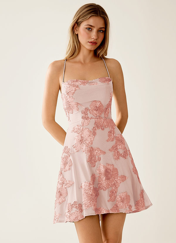 Lysandra English Rose Stretch 3D Flowers Corset Mini Dress image1