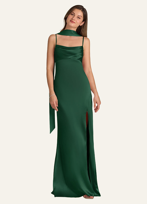 front Azazie Matching Color Matte Satin Scarf