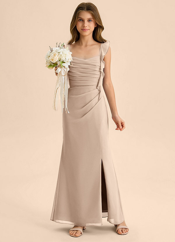 Azazie Jessamine Junior Klä av Sjöjungfru i Chiffong Älskling Halsringning image1