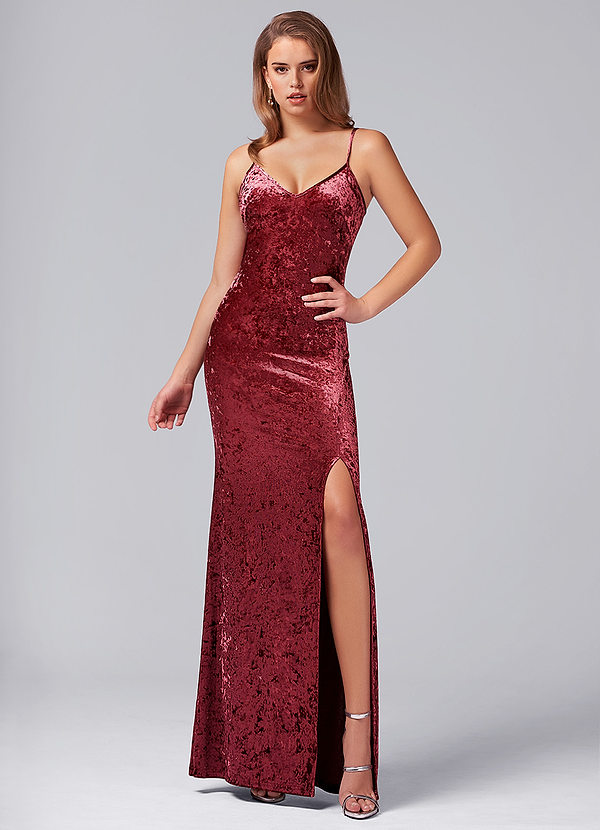 wine velvet midi dress