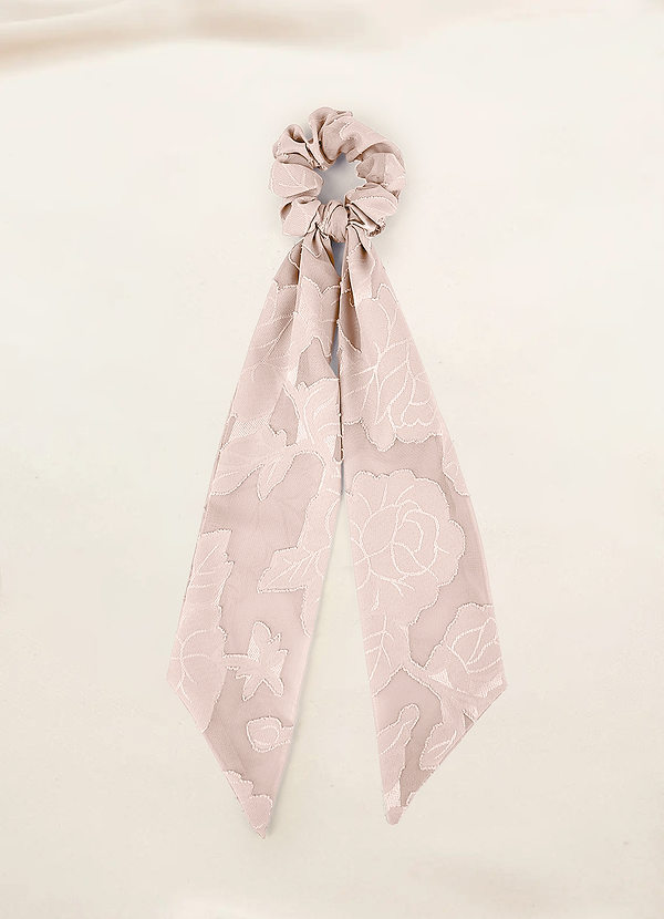 front Bijpassende kleur bloemen Burnout haar sjaal scrunchie