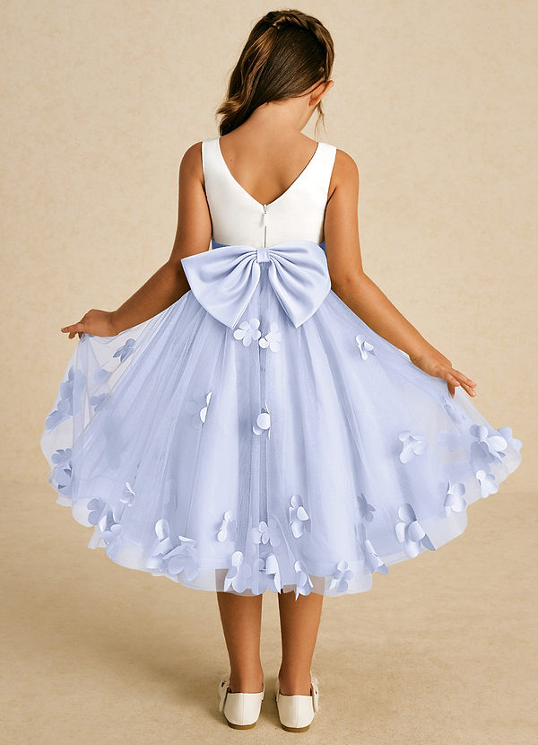Azazie Sprout Flower Girl Dresses Lavender A-Line Bow Tulle Dress image1