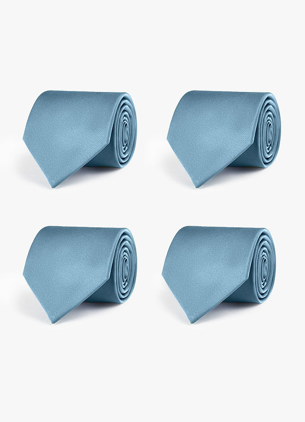 front Corbata de satén elástico a juego para padrinos de boda (4 piezas)