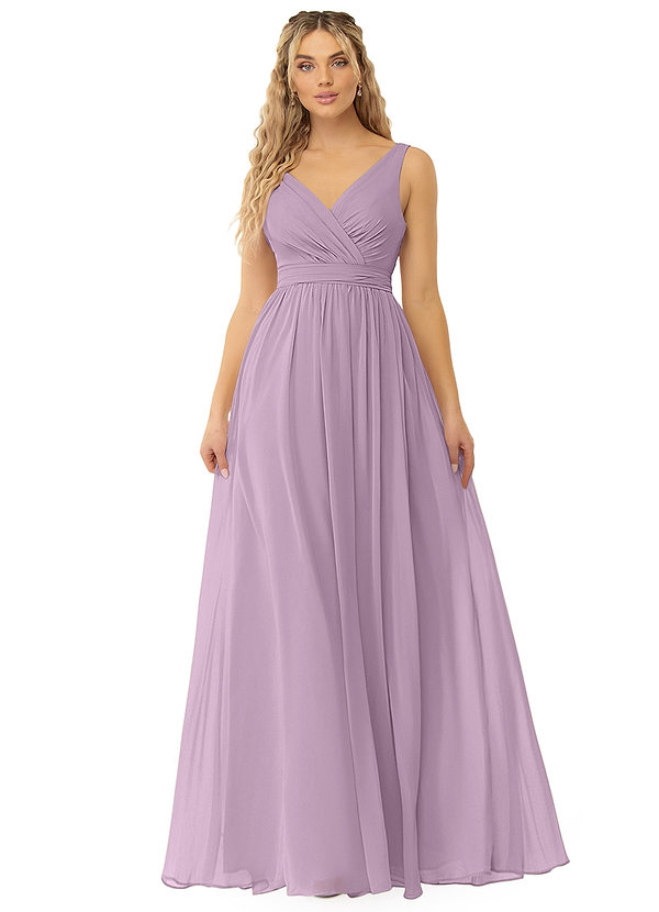 Azazie Kora Bridesmaid Dresses Wisteria A-Line Pleated Chiffon Dress image1