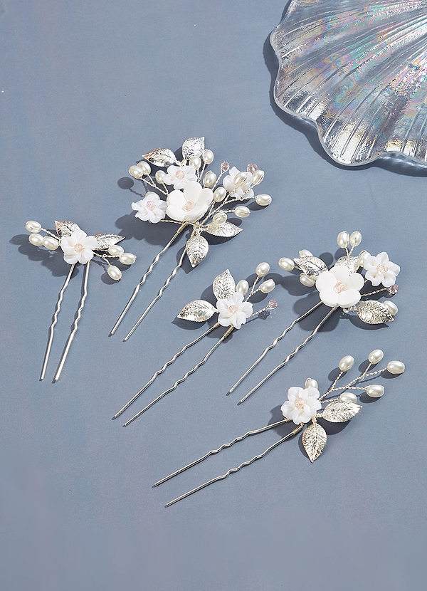 front Winter Flower Pearl Pins