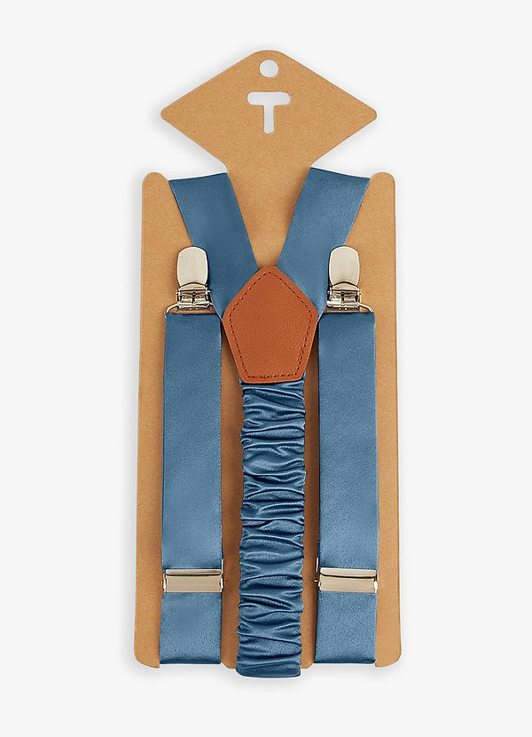 front Matching Color Boy's Matte Satin Suspenders