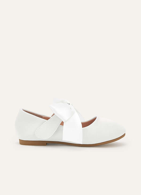 front Satin Bow Mary Jane Girls' Flat Shoes