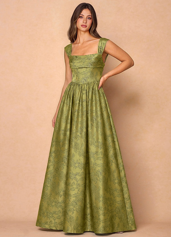 Kleid Runa Moosgrün Marineblau image1
