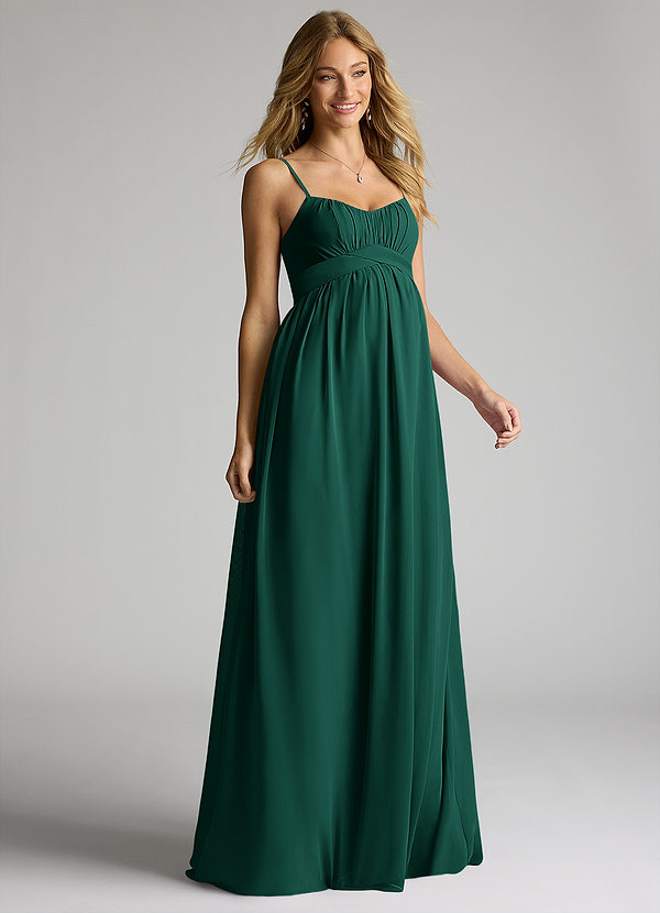 Azazie Llana Maternity Bridesmaid Dresses A-Line Chiffon Floor-Length Dress image1