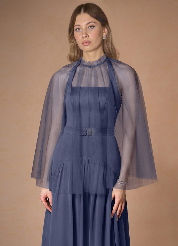 front Azazie Matching Color Tulle Cape