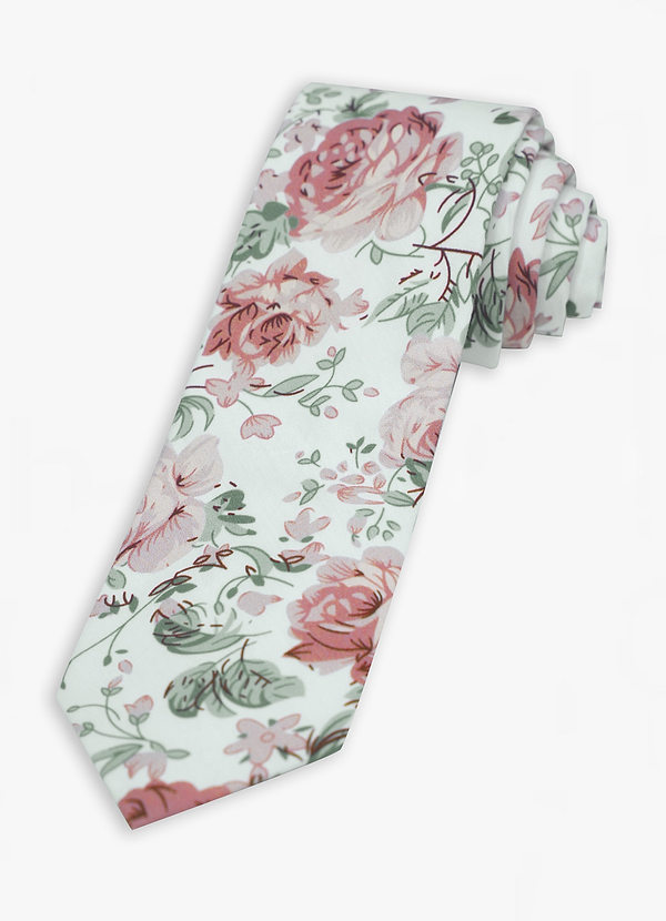 front Cravate à motif vieux rose