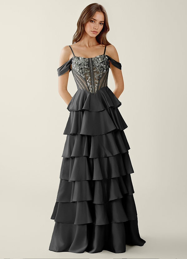 Calliope Black Sweetheart neckline Corset A-line Prom Dress image1
