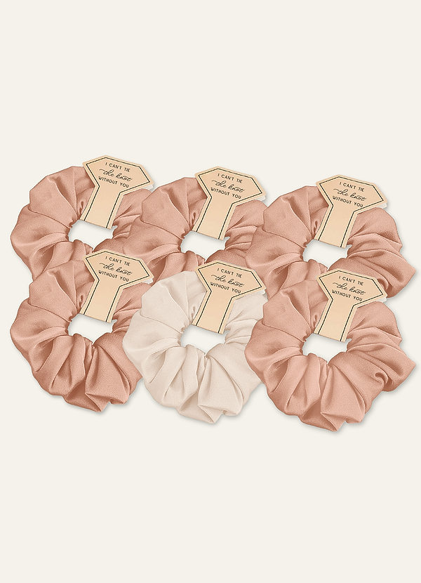 front Conjunto de coleteros elásticos de satén para dama de honor de gran tamaño con colores combinados a juego