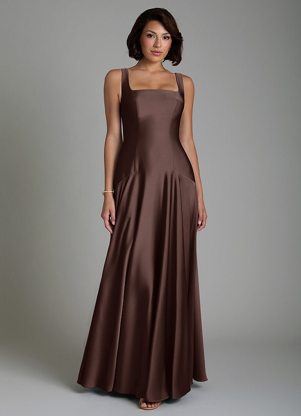 Reina Bridesmaid Dresses Ganache A-Line Pleated Stretch Satin Dress image1