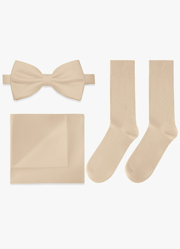 front Matching Bow Tie & Pocket Square & Socks Set