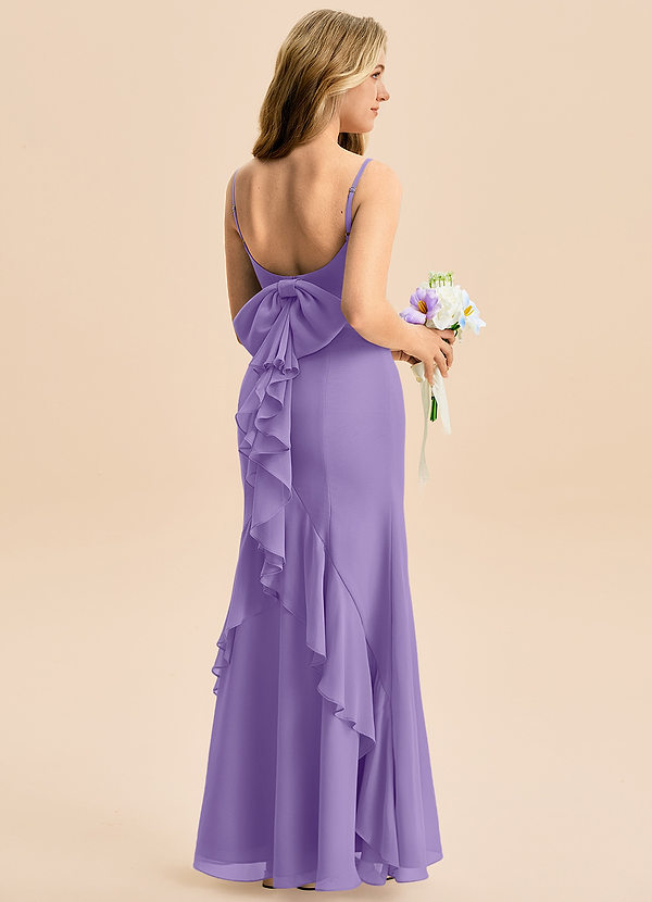 Azazie Lioren Junior Jurk van Chiffon met Zeemeermin Boog Tahiti image1