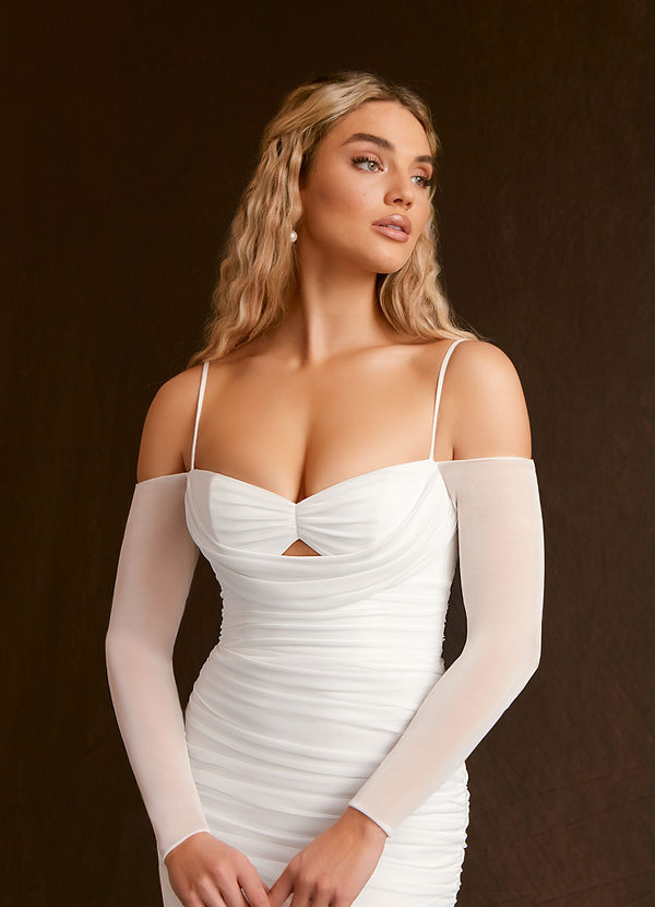 front Azazie Halsie Wedding Dress