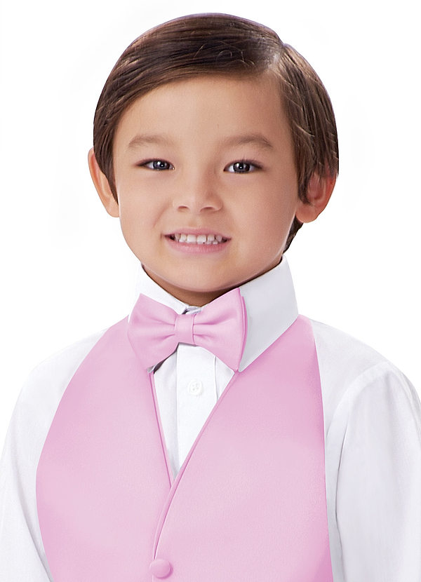 front Boy's Matte Satin Pre-Tied Bow Tie