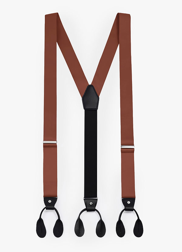 front Bretelle da smoking con bottoni in raso opaco