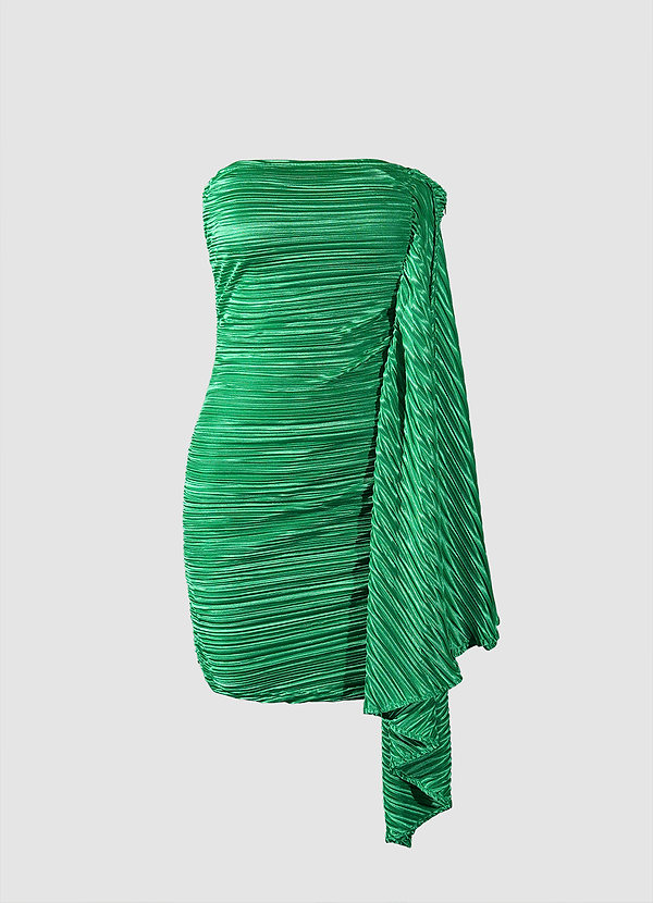 front Albia Green Strapless Mini Dress