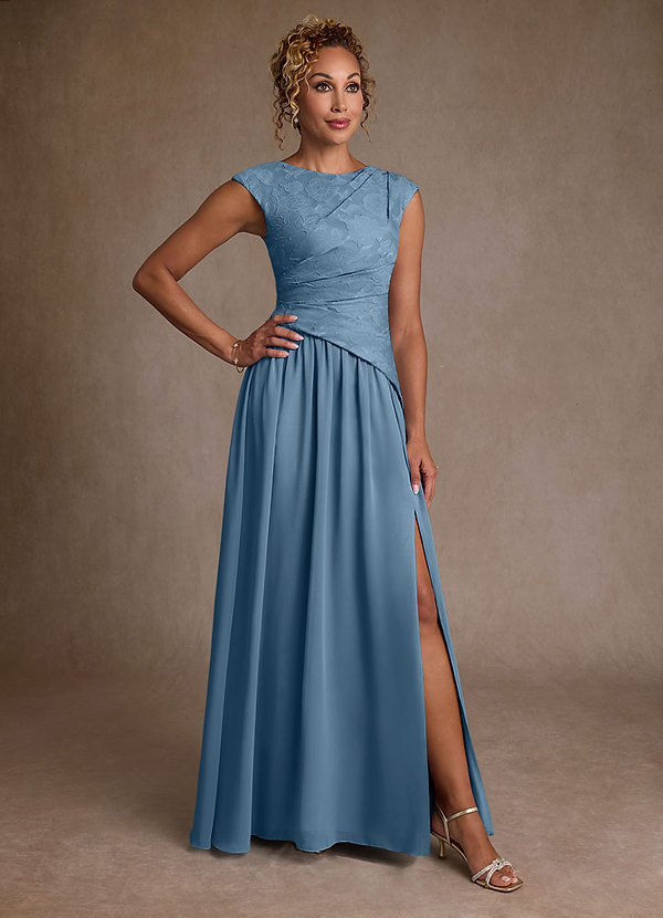 Azazie Kalleen Suknie dla Matki Panny Młodej Linia A Pofałdowany Szyfon Długość podłogi Sukienka image1