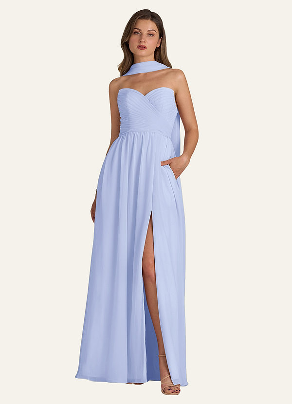 front Azazie Bijpassende kleur chiffon sjaal