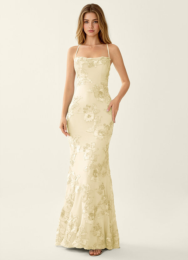 Kailani Gul 3D Blomster Korset Havfrue Gallakjole Med Snøre Og Ryg image1