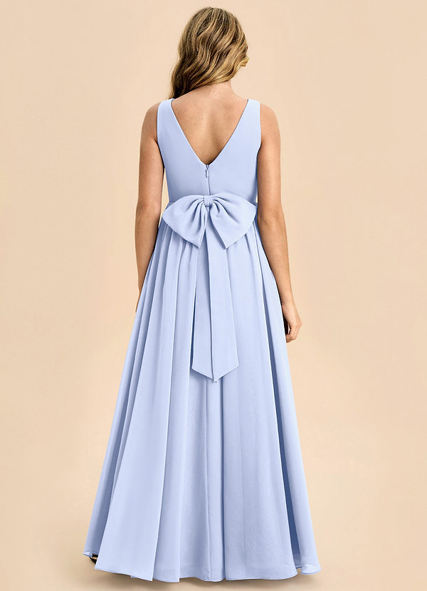 Azazie Hathaway Junior Ice A-Line Bow Chiffon Dress image1