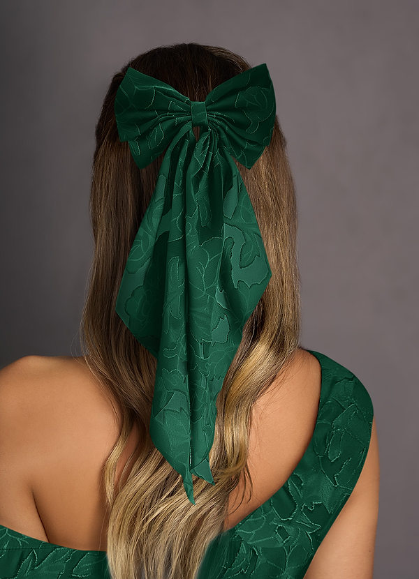 front Matching Color Floral Burnout Bow Hair Clip