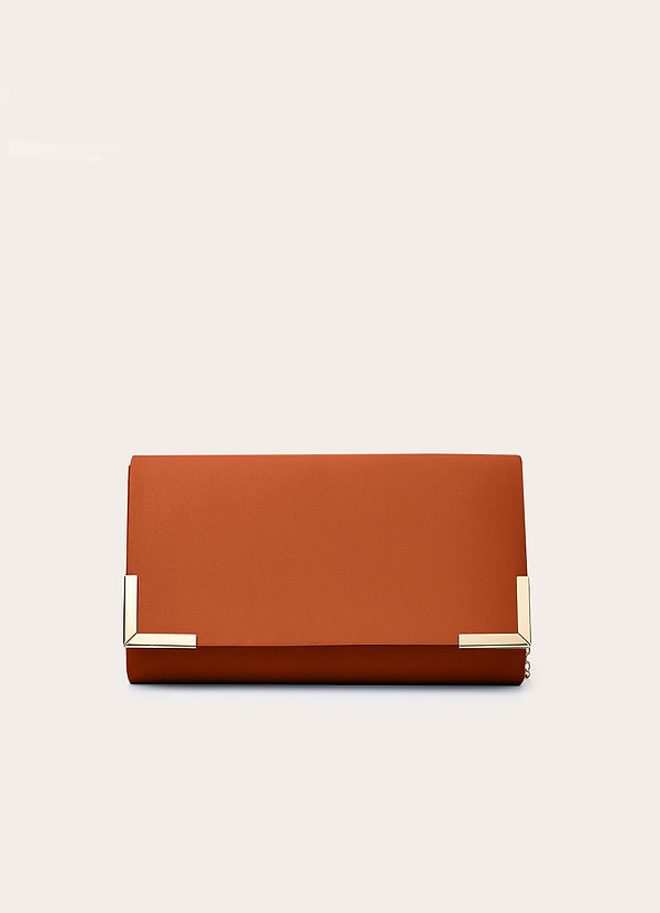 front Pochette enveloppe en satin mat de couleur assortie