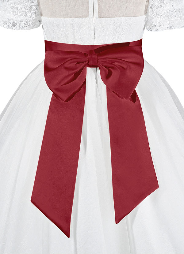 front Matchande färg matt satin skärp med ryggbåge