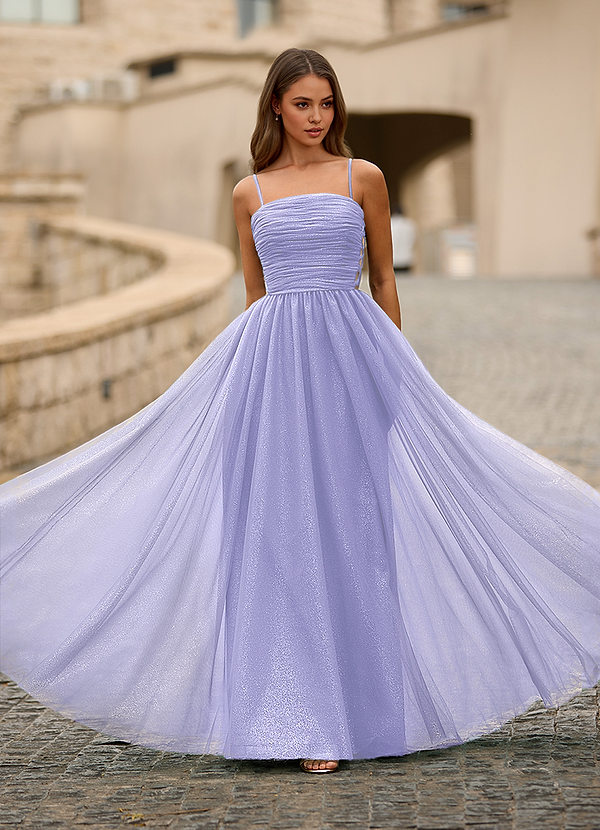 Esme Lavender Shiny Sheer Prom Dress image1