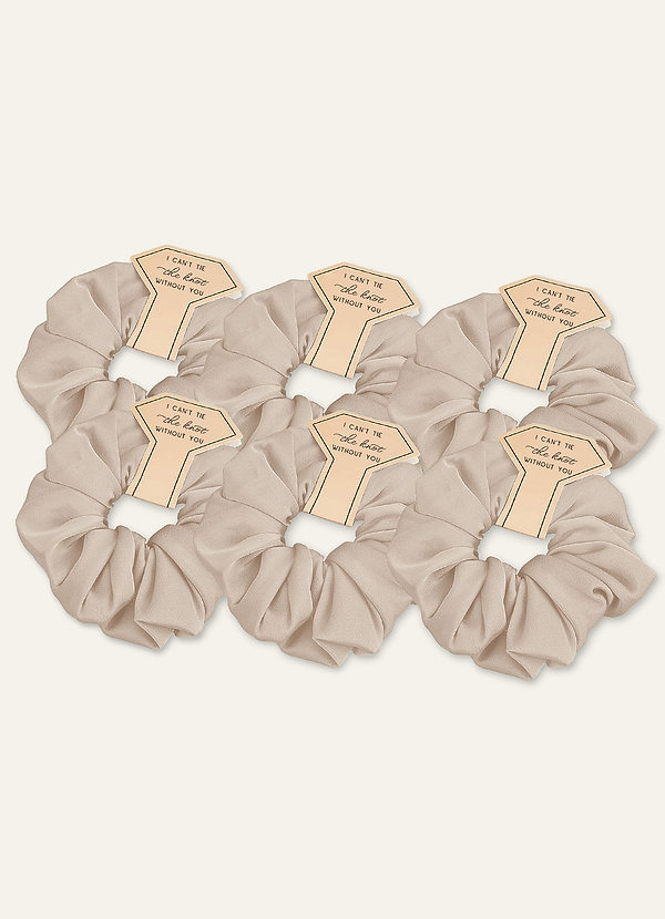 Matchande färg Brudtärna Stretch Satin Over Size Scrunchie Set front