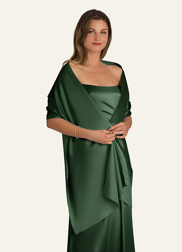 front Azazie Matching Color Ireland Metallic Satin Shawl