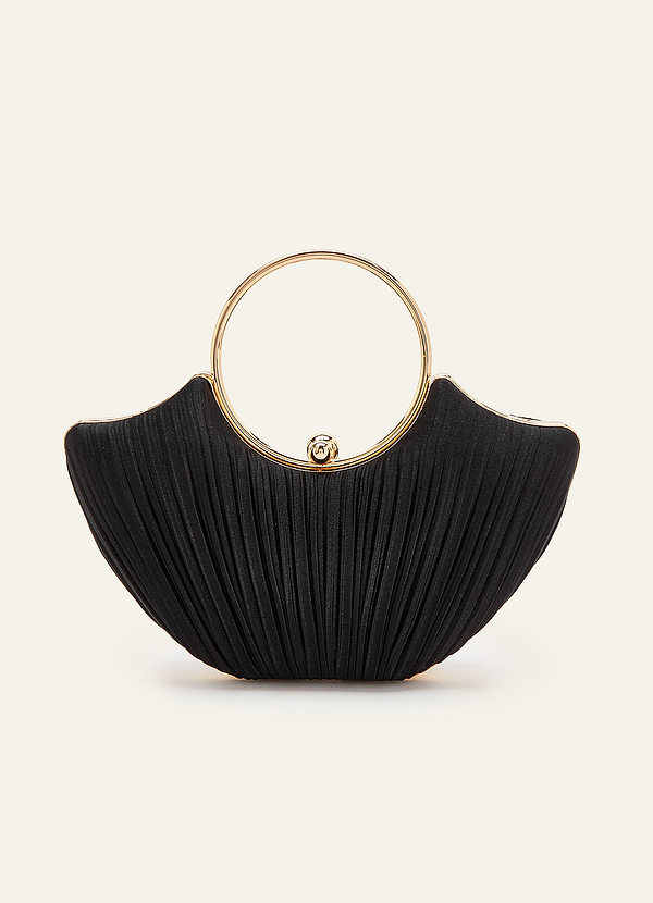 Satin Pleated Fan-Shaped Handbag front