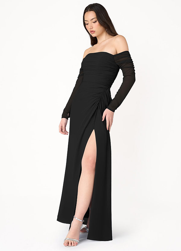 Veronica Black Long Sleeve Maxi Dress image1