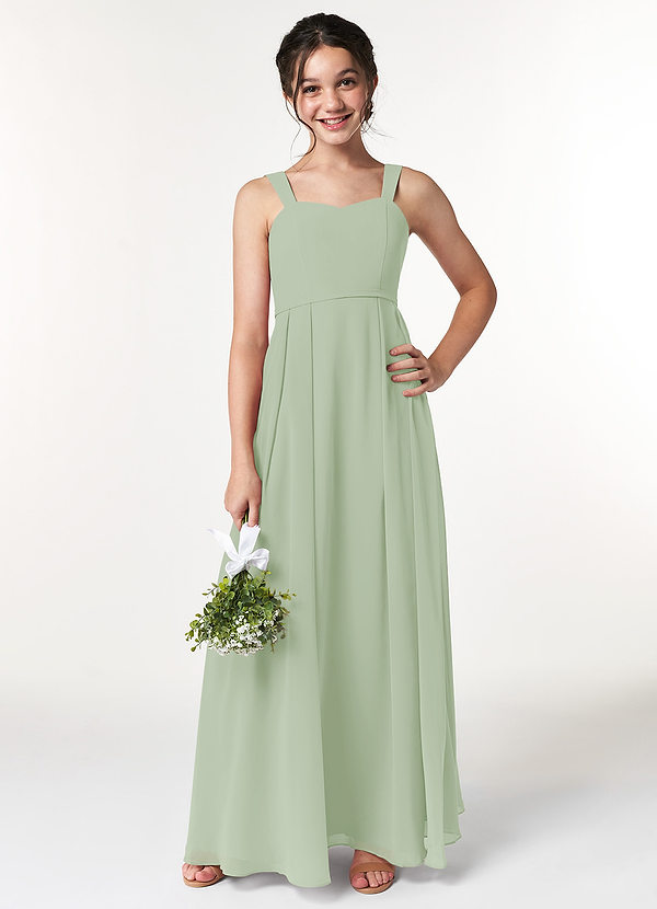 Azazie Simoan Junior Bridesmaid Dress in Dusty Sage | Azazie