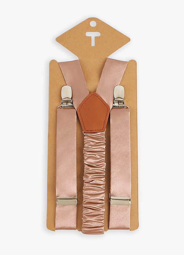 front Matching Color Boy's Matte Satin Suspenders