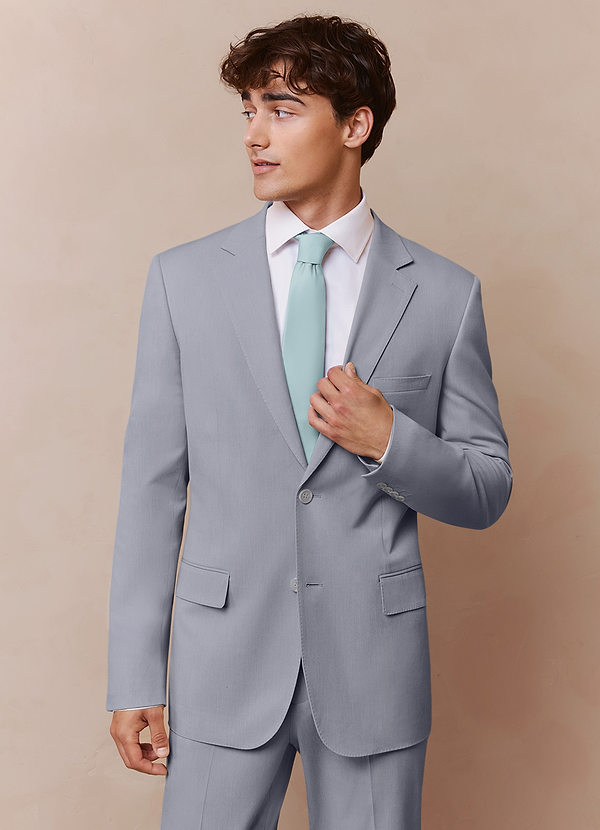 front Savile Grey Wool Blend Suit Jacket