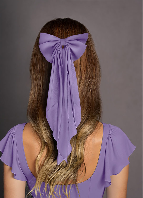 front Matching Color Chiffon Burnout Bow Hair Clip